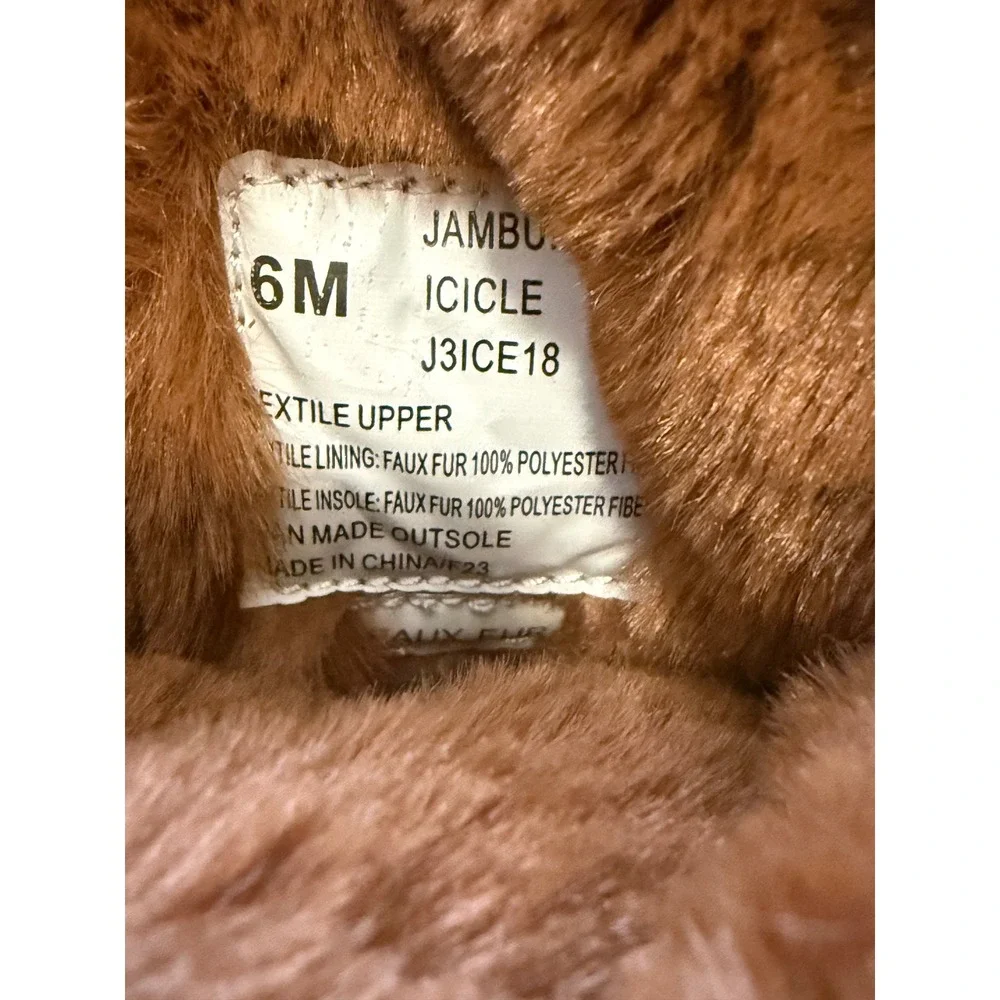 Jambu Icicle Metallic Bronze Puffer Boots Faux Fur Lined Winter Warm Size 6M NEW